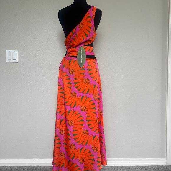 FARM Rio Pink and Orange Floral Maxi Dress - Picture 2 of 4